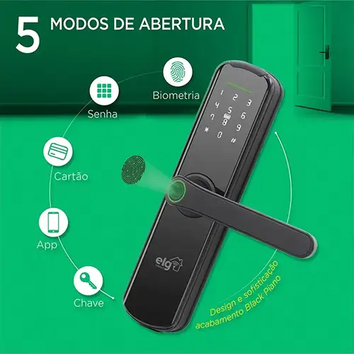 Fechadura Digital Inteligente com Biometria WiFi SHFB700 ELG